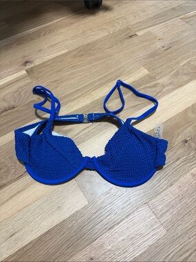 SHEIN Royal Blue Textured Underwire Bikini Top